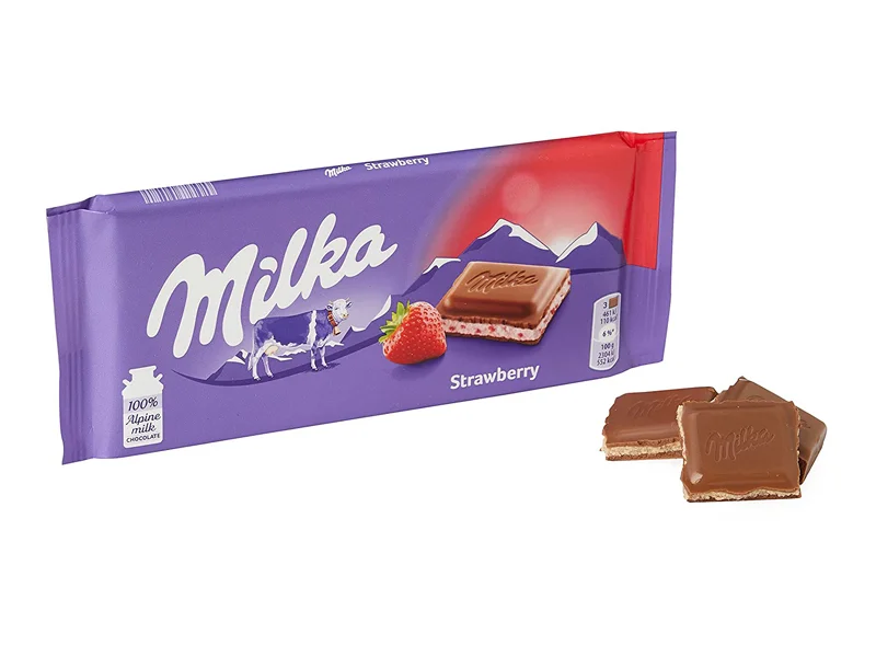 طعم بی نظیرشکلات میلکا توت فرنگی