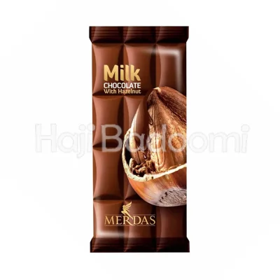 شکلات تخته ای شیری با مغز فندق مرداس 70 گرمی