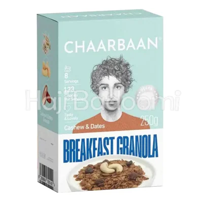 گرانولا وگان باکسی بادام هندی و خرما چاربان 250 گرم