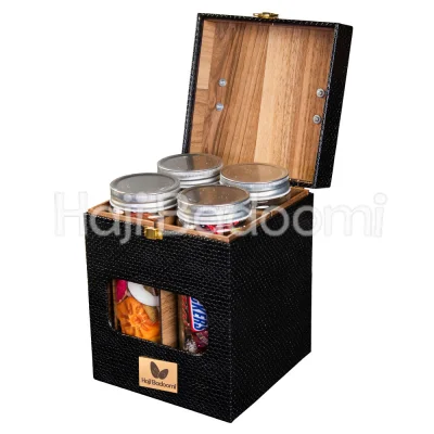 باکس آجیل طرح شیشه ای و چرم سروش 1200 گرمی