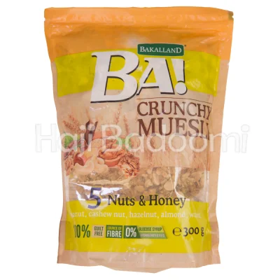 غلات صبحانه کرانچی موسلی باکالند 5 مغز و عسل 300 گرمی