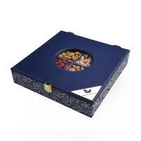 باکس آجیل مربع طرح ترمه و چرم 1100 گرمی