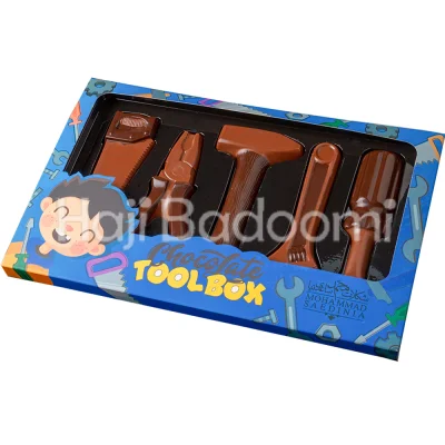 شکلات کادویی محمد ساعدی نیا طرح جعبه ابزار 145 گرمی