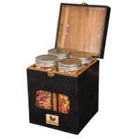 باکس آجیل طرح شیشه ای و چرم سروش 1500 گرمی