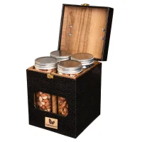 باکس آجیل طرح شیشه ای و چرم سروش 1500 گرمی